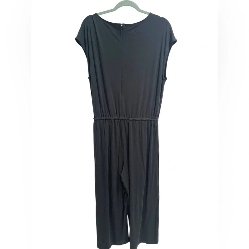 Lauren Ralph Lauren Women’s Jumpsuit Black Wide Leg Size L Y2K Retro - Picture 2 of 15